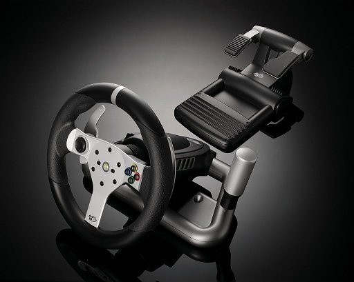 画像ギャラリー No.001のサムネイル画像 / ワイヤレスのXbox 360用ステアリングコントローラがMad Catzから登場。ペダルユニット付きで10月25日に発売