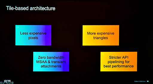 画像ギャラリー No.011のサムネイル画像 / スマホ向けゲームのグラフィックスを改善する「Tile Based Rendering」での新テクニックとは? ArmのGPUアーキテクトが語る
