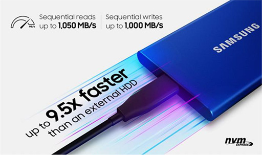 #002Υͥ/SamsungγդSSDPortable SSD T7פ6ܤ˹ȯ䡣PCIe³ˤ®