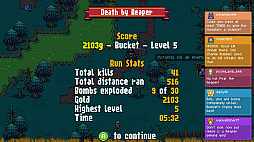 画像ギャラリー No.007のサムネイル画像 / 死神のいる煉獄から逃亡し,三途の川を渡るために走り続けろ。ローグライクなオートスクロール型RPG「Death by Scrolling」配信開始