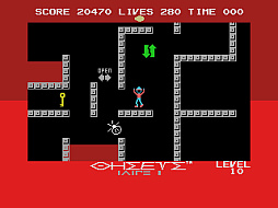 画像ギャラリー No.003のサムネイル画像 / 「テセウス(MSX版)」,プロジェクトEGGで配信開始。行く手を邪魔する敵をジャンプでかわしながら,迷路にとらわれているお姫様を救出する