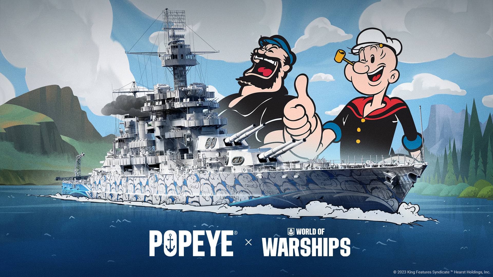 World of Warships」とポパイがコラボ。艦長ポパイやブルータス，2つの