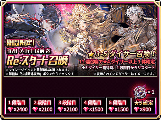 画像ギャラリー No.002のサムネイル画像 / 「ロードオブダイス」,ステップアップ毎に消費する魔法石が減る「Re:スタート召喚」ガチャが実装