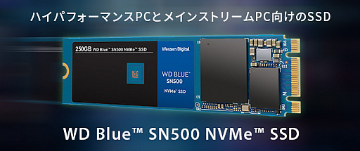 Western Digitalのエントリー～ミドルクラス市場向けSSD「WD Blue SN500 NVMe」が国内発売