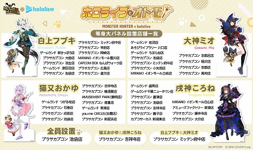 画像ギャラリー No.015のサムネイル画像 / ホロライブゲーマーズとアイルーの限定衣装プライズが登場する「モンハン」コラボ第2弾,10月25日から順次展開