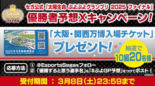 画像ギャラリー No.008のサムネイル画像 / 「太陽生命 ぷよぷよグランプリ 2025 ファイナル」,ライブ配信情報を公開