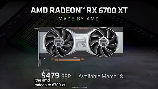 AMDが「Radeon RX 6700 XT」を発表。1440pでのゲームプレイでGeForce RTX 3070を超えるとアピール