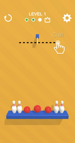 画像ギャラリー No.003のサムネイル画像 / ロープを切ってストライク! スマホ向けパズル「Rope Bowling」を紹介する「(ほぼ)日刊スマホゲーム通信」第2230回