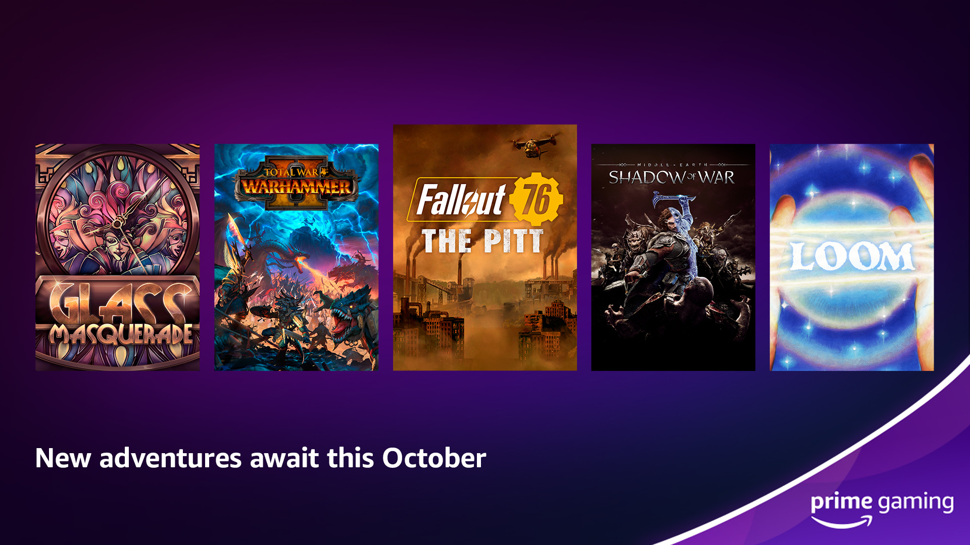 Prime Gaming，「Fallout 76」「Total War: Warhammer  II」など10月のフリープレイタイトルとゲーム内コンテンツを発表