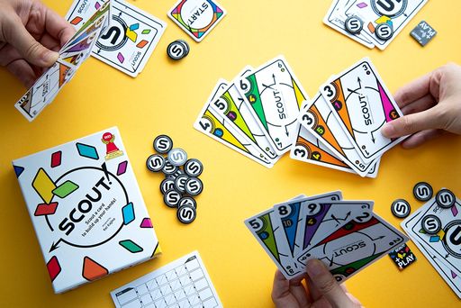 画像ギャラリー No.001のサムネイル画像 / ワンモアゲーム!版のグラフィックスをほぼそのまま踏襲。ボードゲーム「SCOUT!」が5月26日に発売