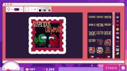 画像ギャラリー No.004のサムネイル画像 / 「Sticky Business」,無料アップデートで「Among Us」のステッカー60種類を追加。クルーメイトや帽子,緊急ボタンなどのデザインが登場