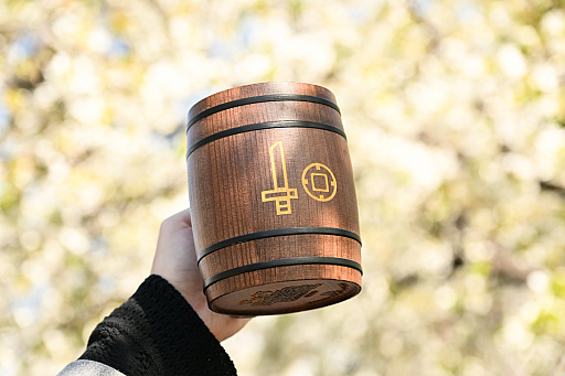 画像ギャラリー No.001のサムネイル画像 / モンハン木樽ジョッキがやっっっと届いたから,ワイルドにお花見いこ