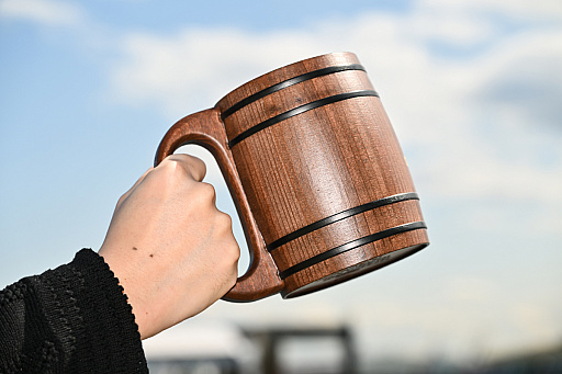 画像ギャラリー No.002のサムネイル画像 / モンハン木樽ジョッキがやっっっと届いたから,ワイルドにお花見いこ