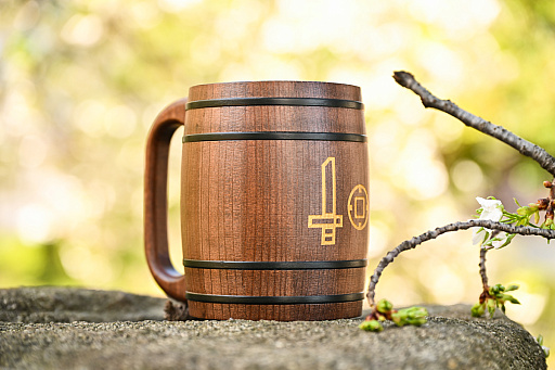 画像ギャラリー No.003のサムネイル画像 / モンハン木樽ジョッキがやっっっと届いたから,ワイルドにお花見いこ