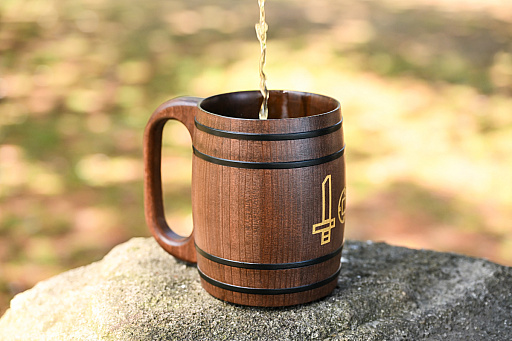 画像ギャラリー No.008のサムネイル画像 / モンハン木樽ジョッキがやっっっと届いたから,ワイルドにお花見いこ