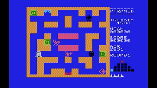 画像ギャラリー No.003のサムネイル画像 / 「EGGコンソール ピラミッド・ワープ MSX」,サソリやコウモリ,ミイラ男と戦いながら,3つの宝箱の中からダイヤを見つけ出せ