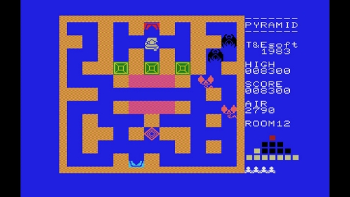 画像ギャラリー No.005のサムネイル画像 / 「EGGコンソール ピラミッド・ワープ MSX」,サソリやコウモリ,ミイラ男と戦いながら,3つの宝箱の中からダイヤを見つけ出せ