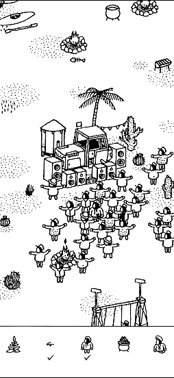 画像ギャラリー No.002のサムネイル画像 / モノクロの世界のなかにある,静かな驚き。「Hidden Folks+」の素朴で温かな風景に癒されよう(今日から始めろApple Arcade #64)