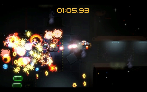 画像ギャラリー No.005のサムネイル画像 / “USBフロッピーディスク”に入った弾幕ローグライトのクラファンが展開中。敵基地に宇宙船で乗り付け,内部からお宝をかっさらえ