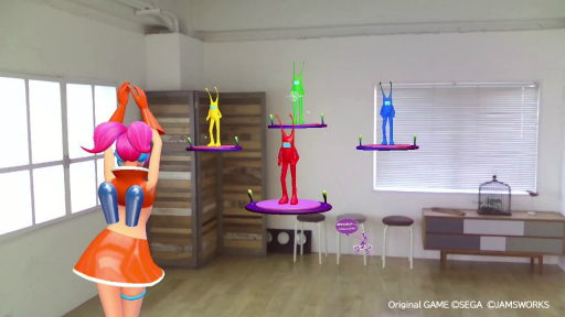 画像ギャラリー No.005のサムネイル画像 / 「スペースチャンネル5 AR」をメディア向け体験会で先行プレイ。自分の部屋に,うららとモロ星人達が出現!