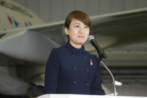 画像ギャラリー No.011のサムネイル画像 / 万博パビリオンに登場する新たなガンダムが,ミャクミャクとともにコラボジェットで空を舞う。「JALガンダムJET」お披露目会レポート